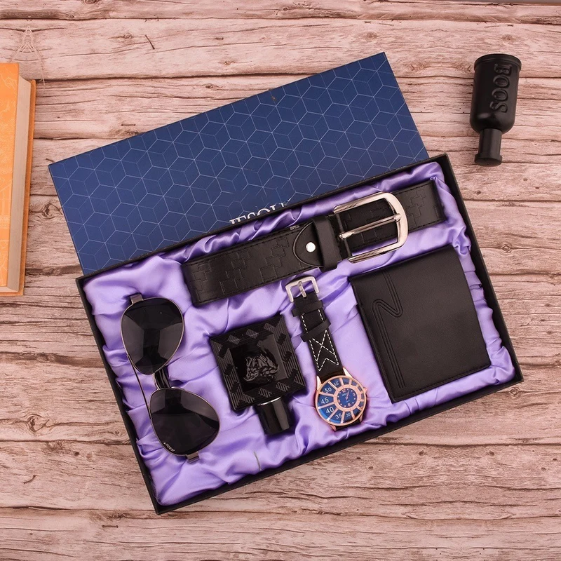 Watch Sunglasses Wallet Cologne Belt Set Gift Box Set (Mens)