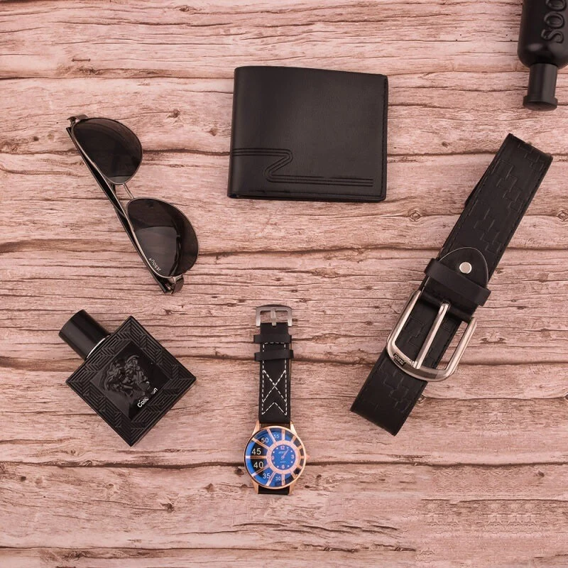 Watch Sunglasses Wallet Cologne Belt Set Gift Box Set (Mens)