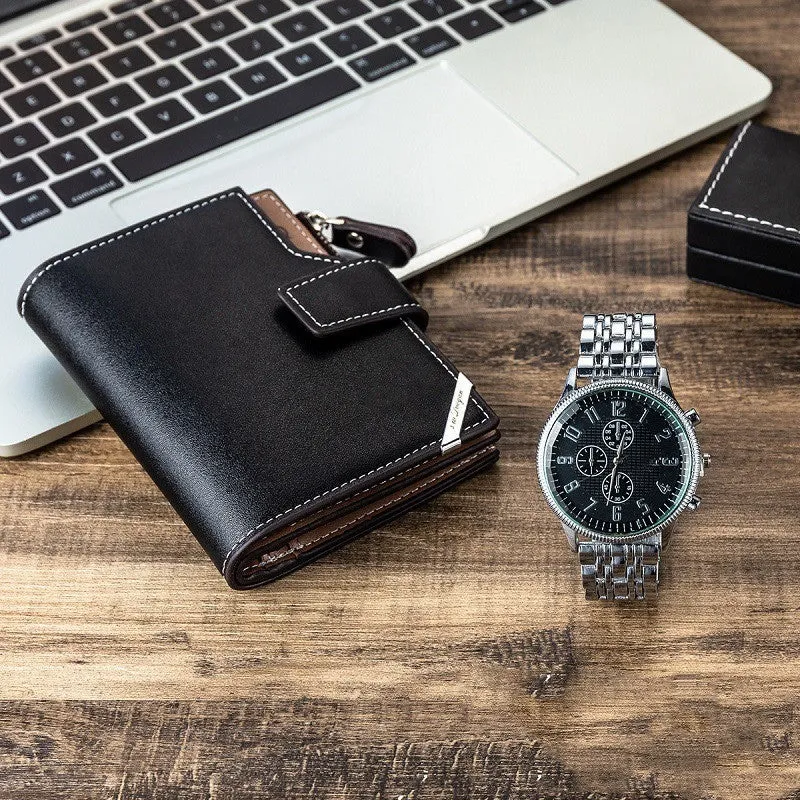 Business Watch Leather Wallet Gift Set (Mens)