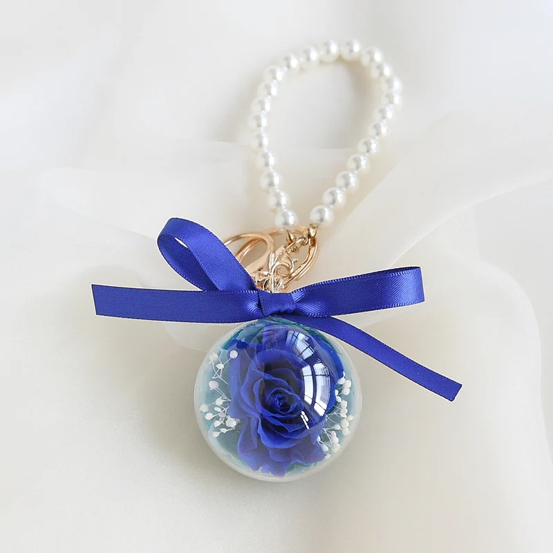 Eternal Rose Wristlet Keychain Car Bag Hanging Ornament Gift