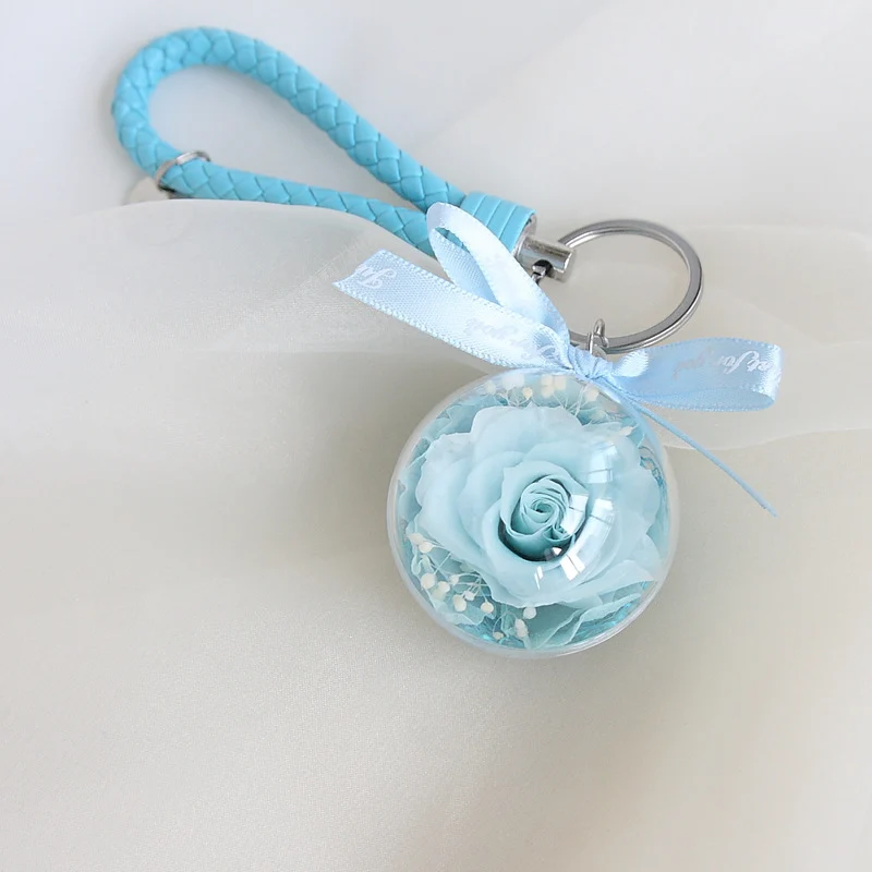 Eternal Rose Wristlet Keychain Car Bag Hanging Ornament Gift