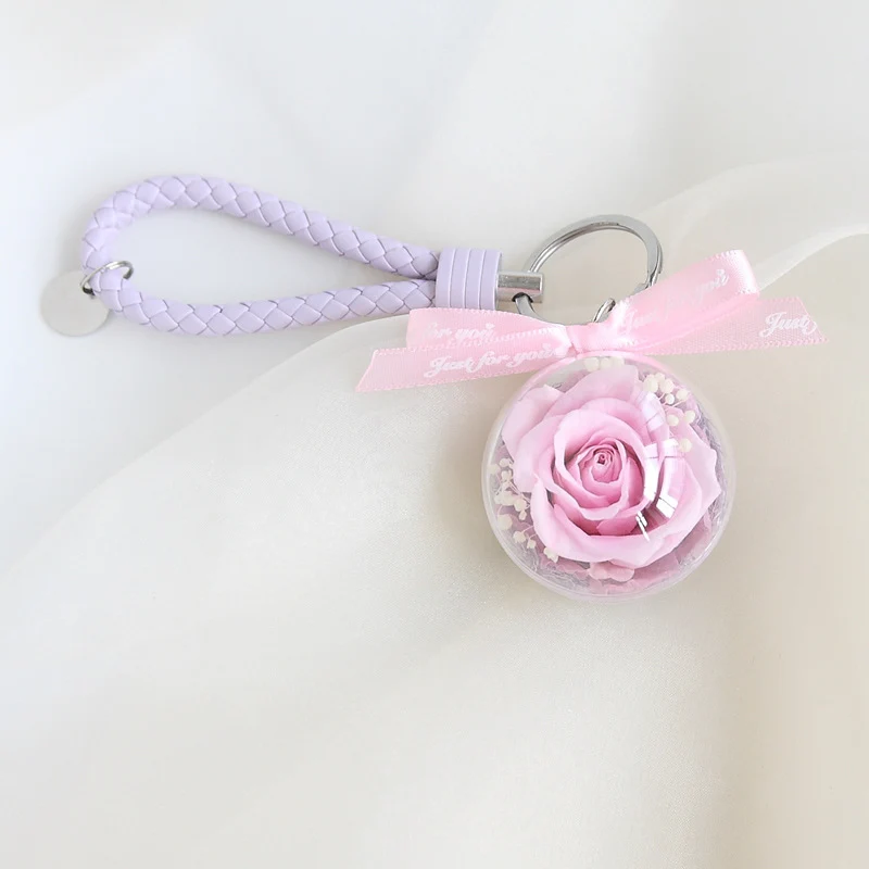 Eternal Rose Wristlet Keychain Car Bag Hanging Ornament Gift