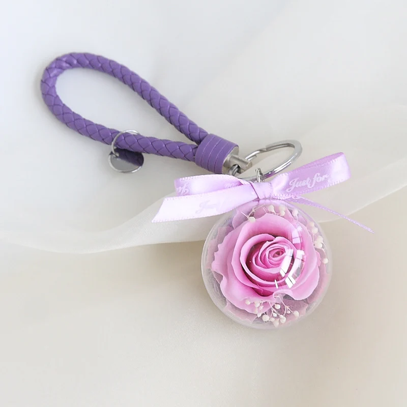 Eternal Rose Wristlet Keychain Car Bag Hanging Ornament Gift