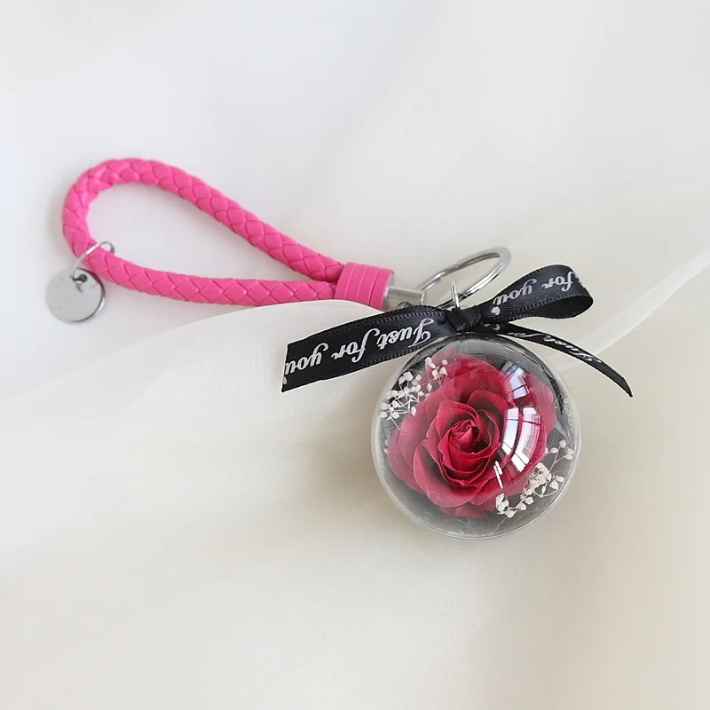Eternal Rose Wristlet Keychain Car Bag Hanging Ornament Gift