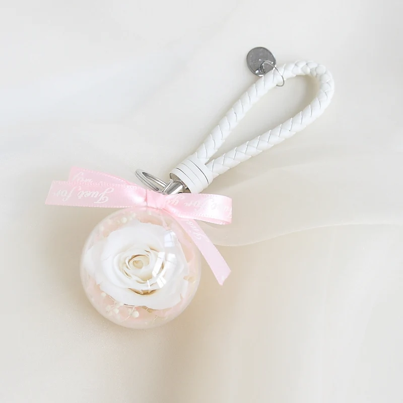 Eternal Rose Wristlet Keychain Car Bag Hanging Ornament Gift