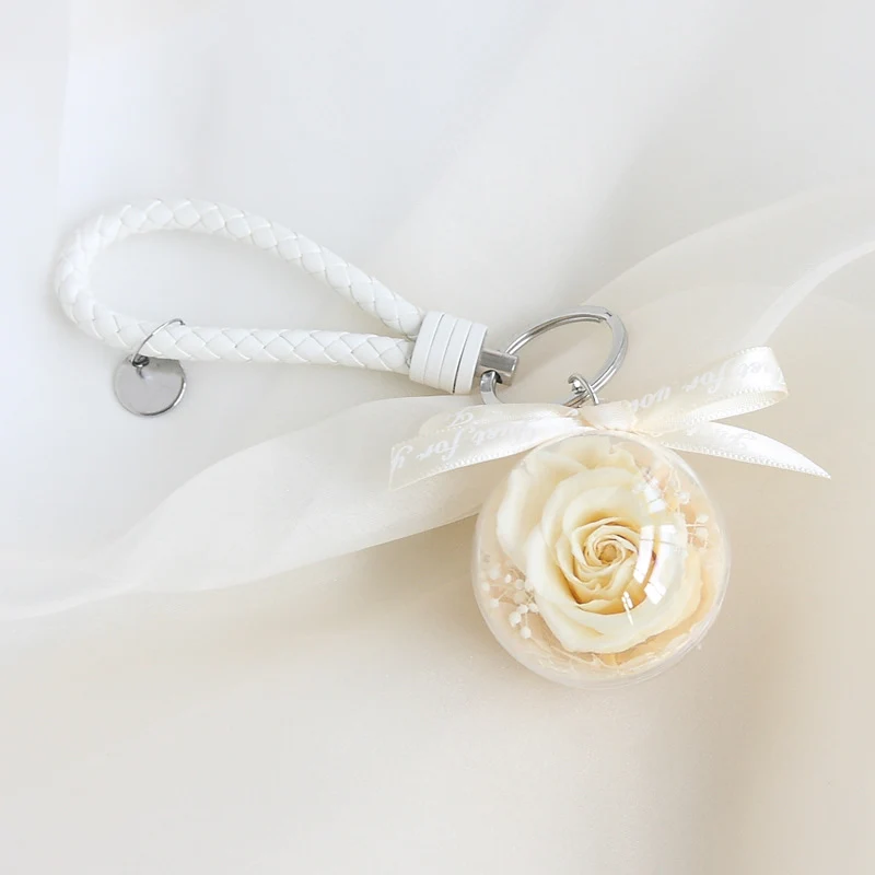 Eternal Rose Wristlet Keychain Car Bag Hanging Ornament Gift