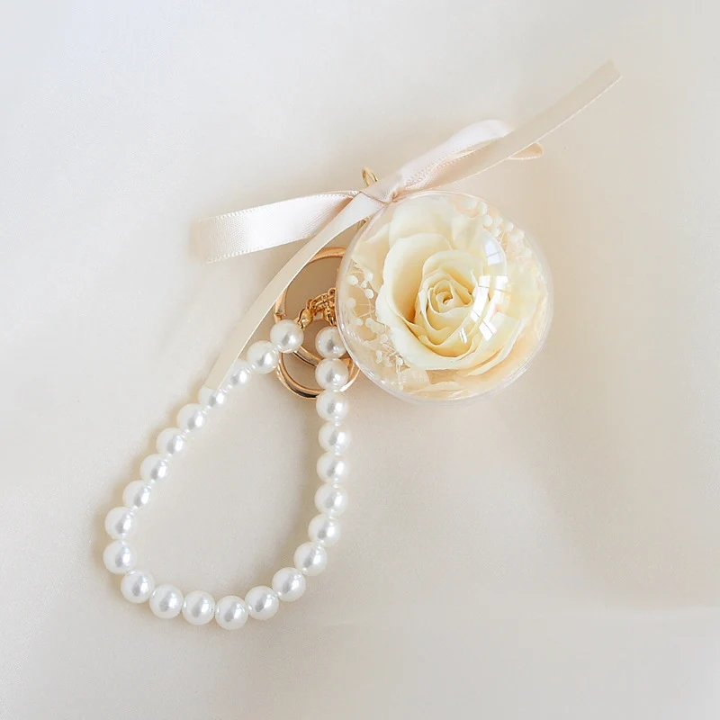 Eternal Rose Wristlet Keychain Car Bag Hanging Ornament Gift