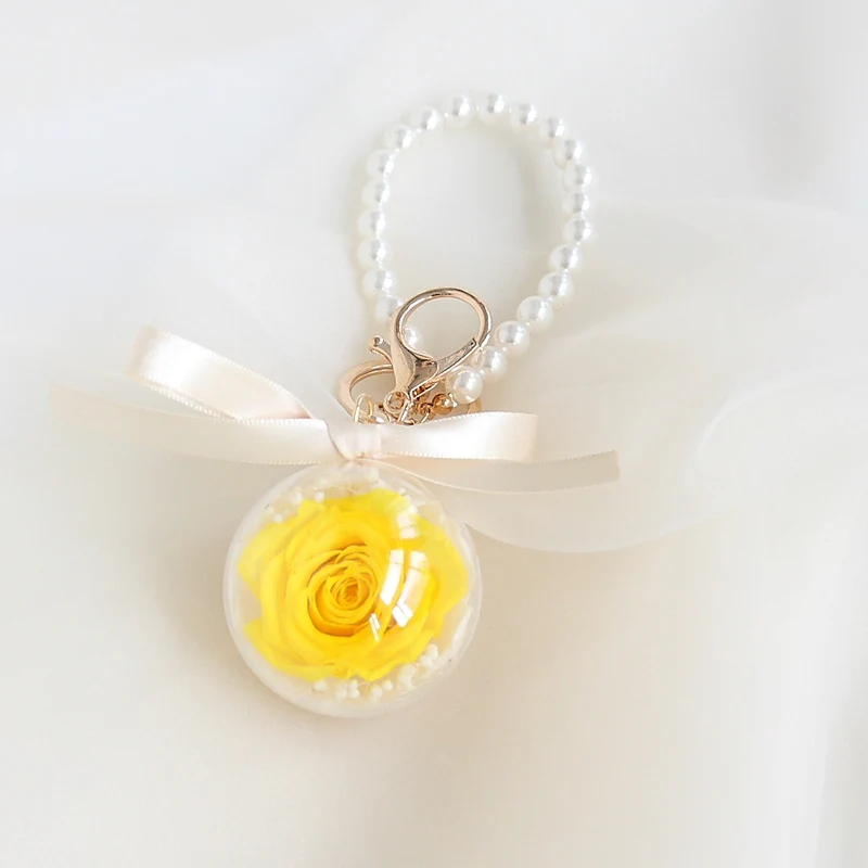 Eternal Rose Wristlet Keychain Car Bag Hanging Ornament Gift