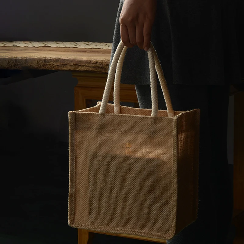 Burlap Jute Gift Bag Tote Bag