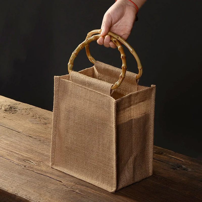 Burlap Jute Gift Bag Tote Bag