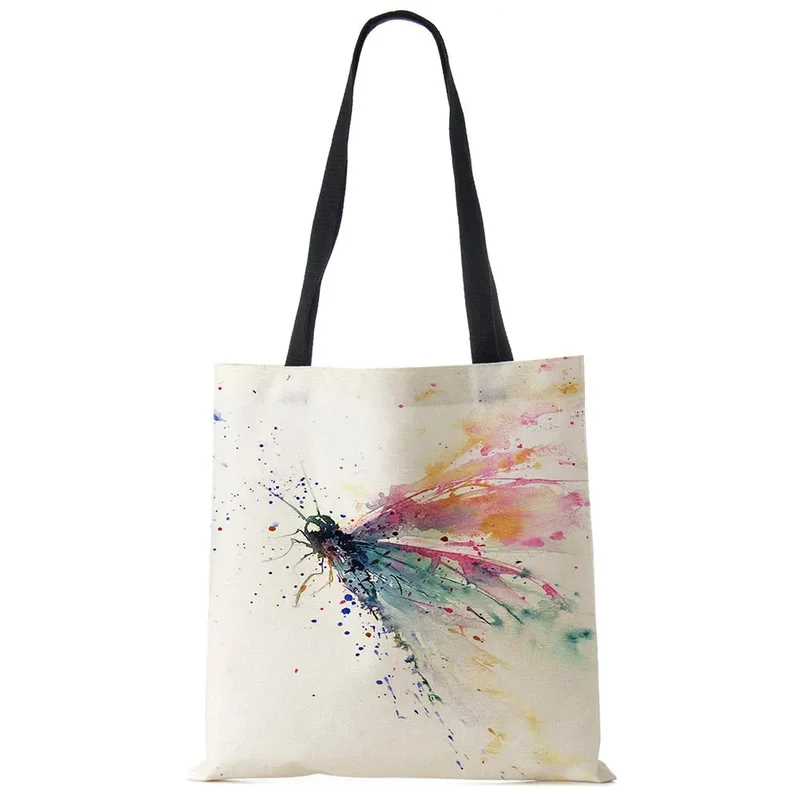 Water Color Print Wildlife Pattern Tote Bags