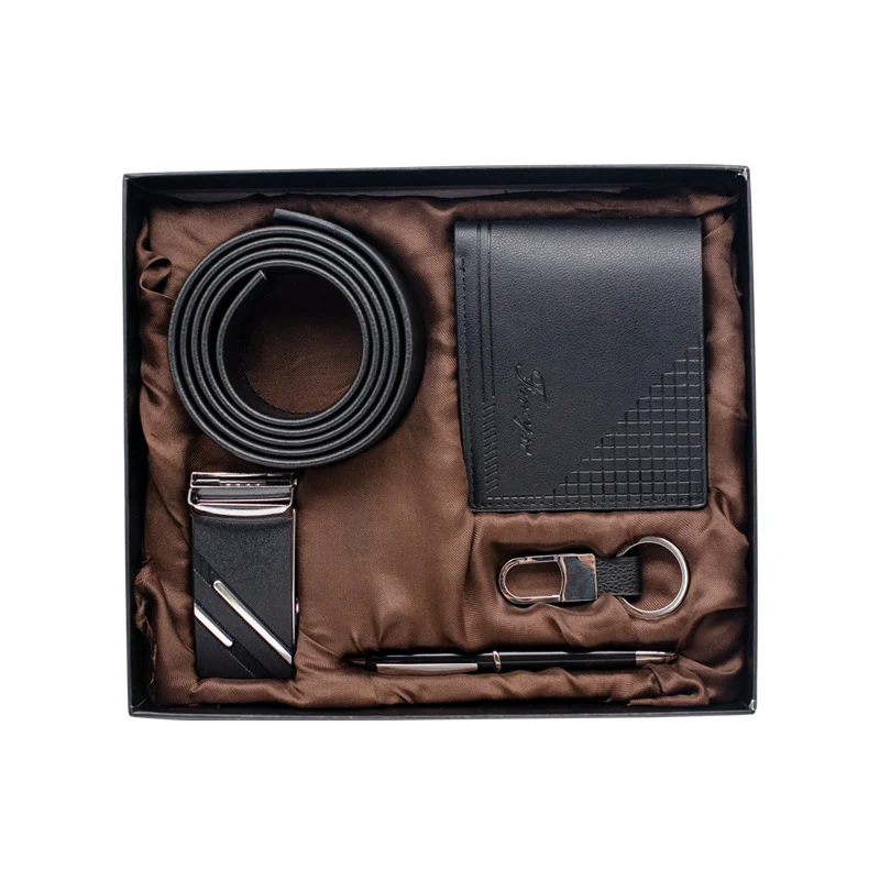 Belt Wallet Keychain Pen Practical 4 Pcs Gift Sets (Mens)