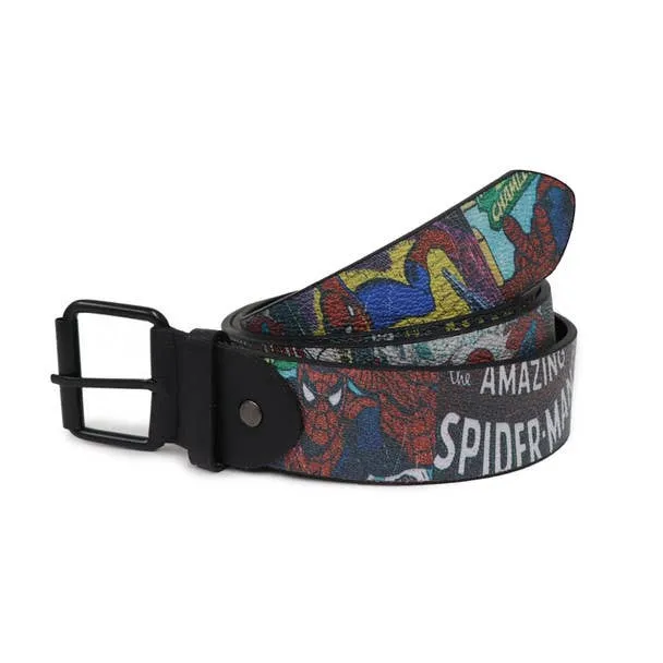 Spiderman PU Leather Graphic Belt & Canvas Grommet Belt Set
