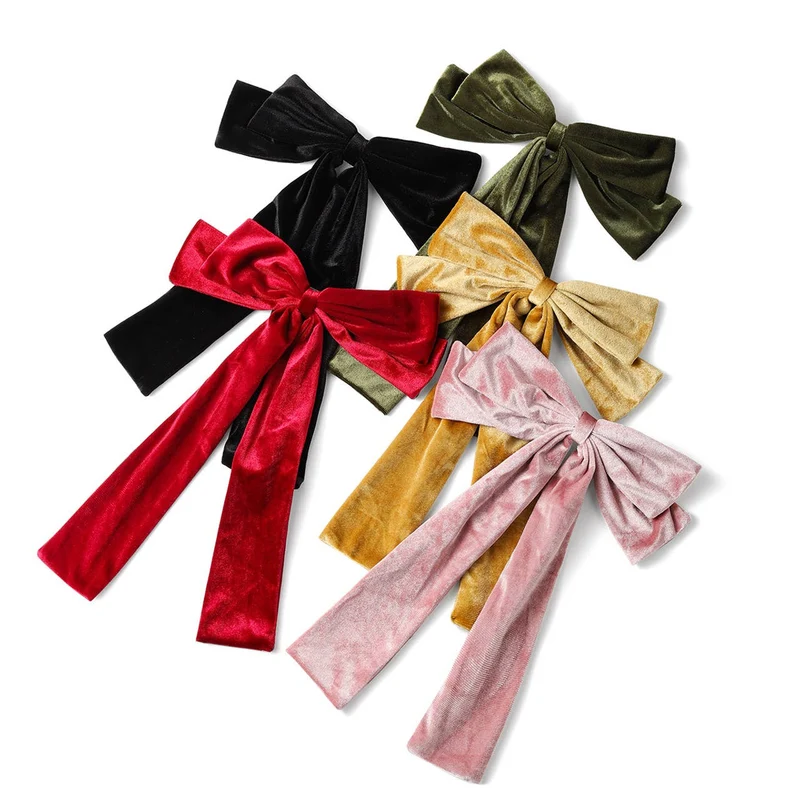 Velvet Ribbon Hair Clips