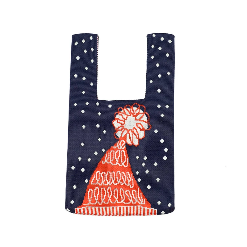 Winter Hat Knit Mini Tote Bag