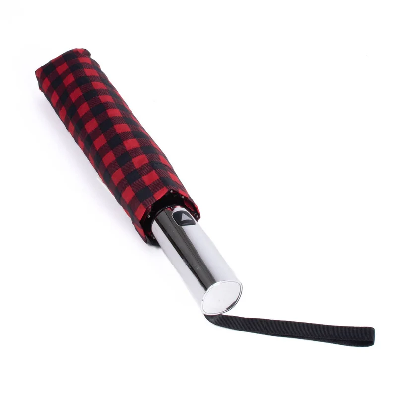 Gingham Checkered Compact Auto-open Umbrellas