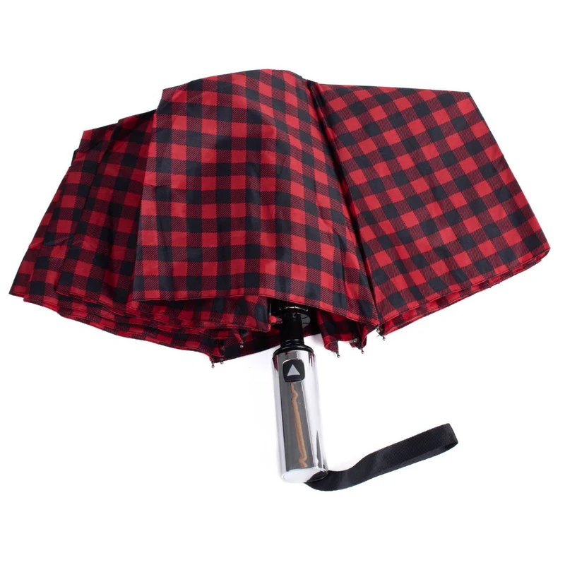 Gingham Checkered Compact Auto-open Umbrellas