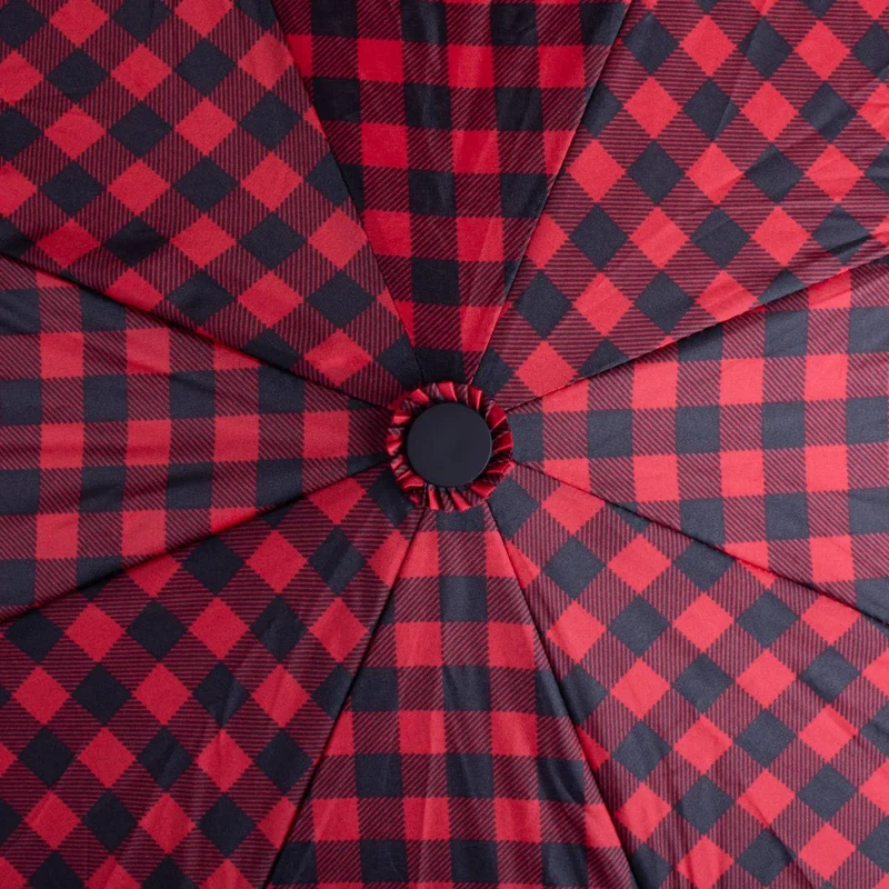 Gingham Checkered Compact Auto-open Umbrellas