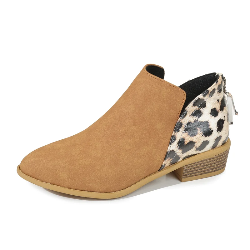 Leopard Back Boot Shoes