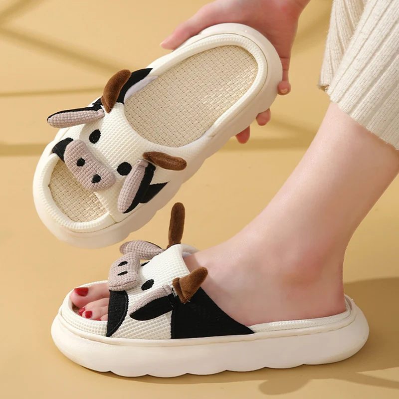 Cute Cartoon Cow and Frog Slippers