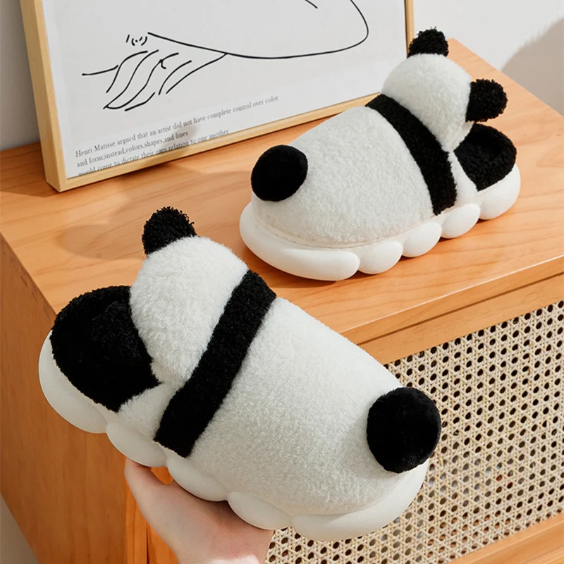 Plush Panda Tail Slippers