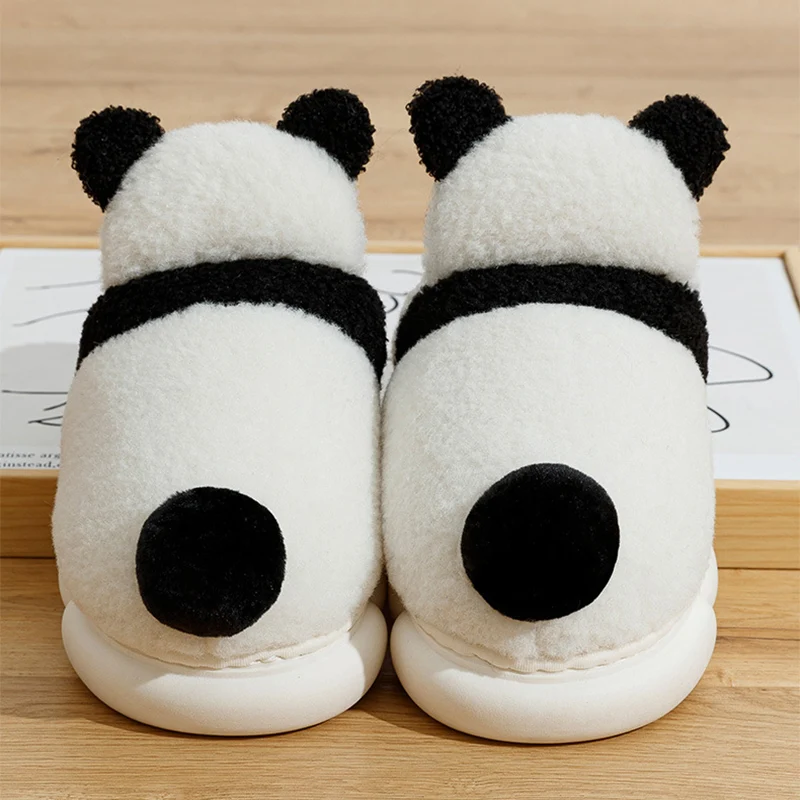 Plush Panda Tail Slippers