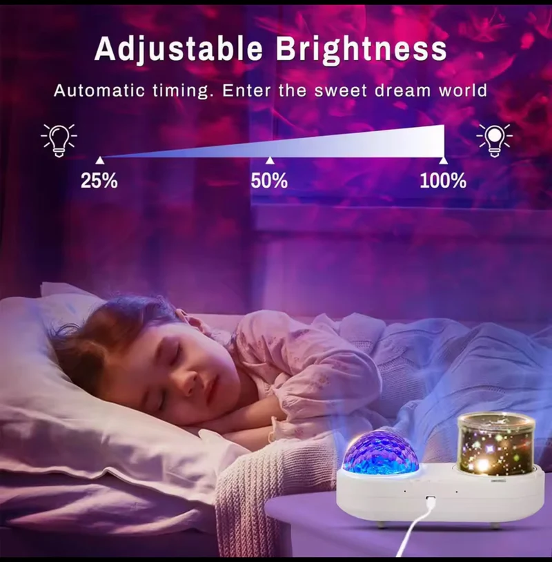 Ocean Wave Kids Projector Night Light Projector 360°Rotating Jellyfish Lamp Baby Toddler Bedroom Ceiling Birthday Christmas Gift