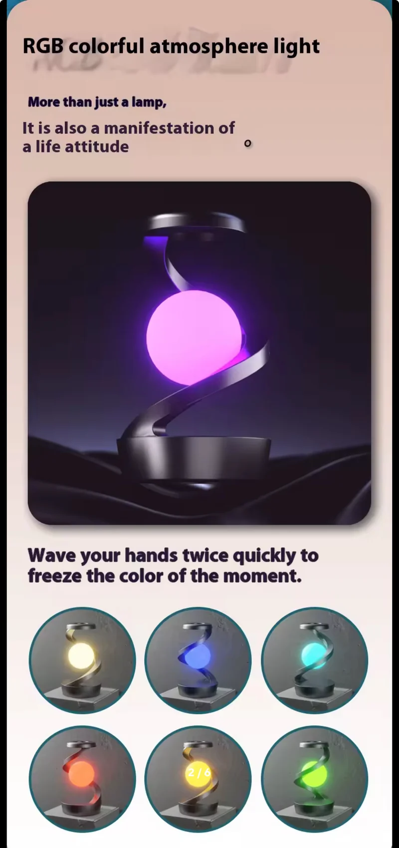 Rotating Moon Desk Lamp With Phone Wireless Charging Sensor Control Table Lamp
