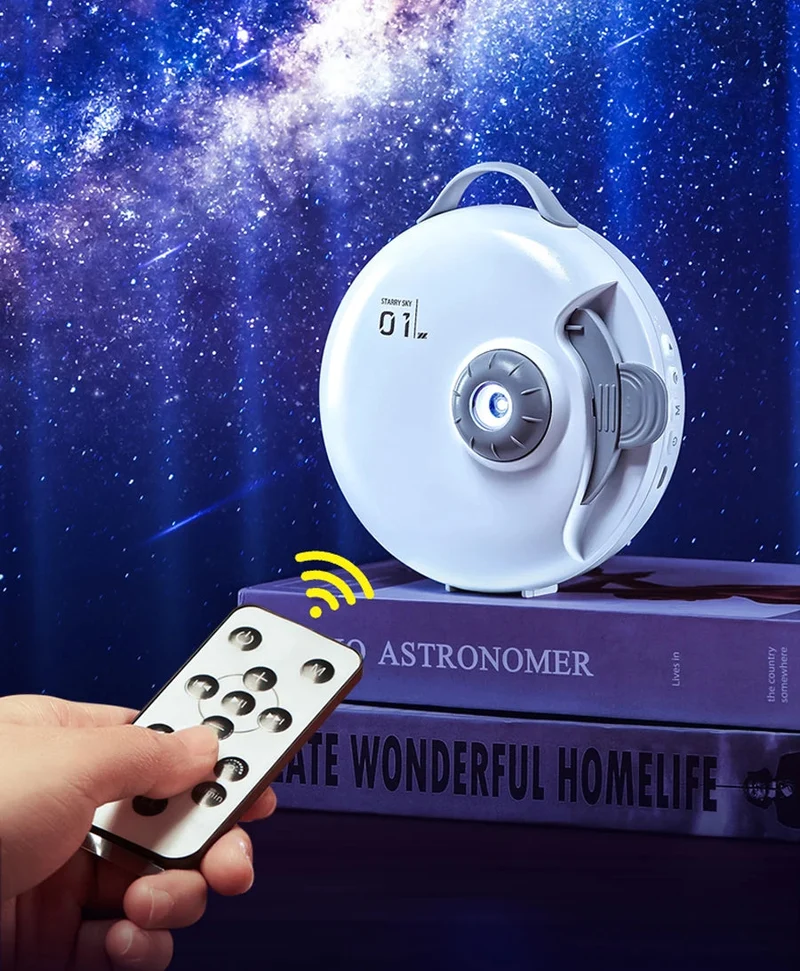 Starry Night: HD Focus Galaxy Projector with Built-in Bluetooth and white noise