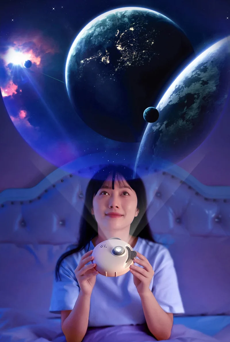 Starry Night: HD Focus Galaxy Projector with Built-in Bluetooth and white noise