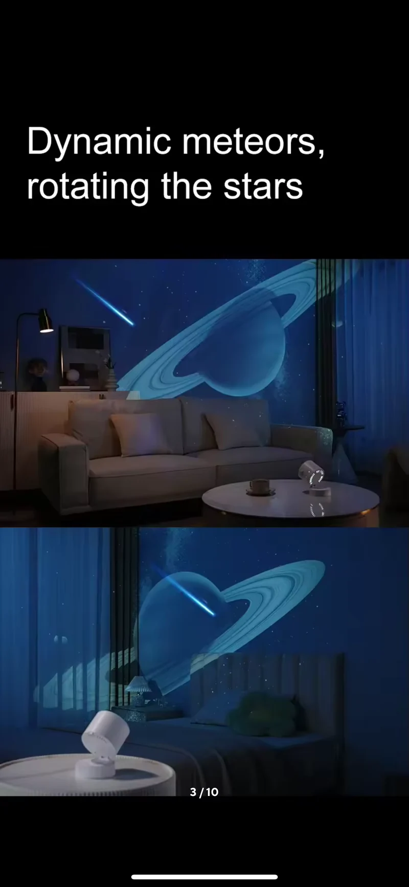 Galaxy Projector 360° Rotate Planetarium Star Projector Realistic Starry Sky Night Light Solar System Moon For Kids Bedroom