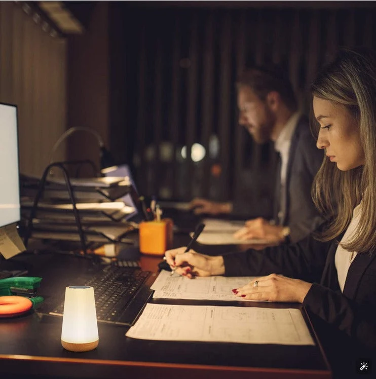 Night Light, LED Touch Bedside Table Lamp, 7 RGB Colours Changing, 5 Brightness Level Switch, Timing Function, Rechargable Remote