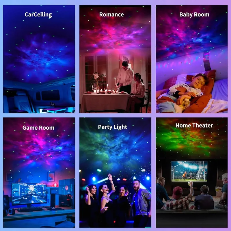 Astronaut-Themed Galaxy Star Projector with Moon Lamp