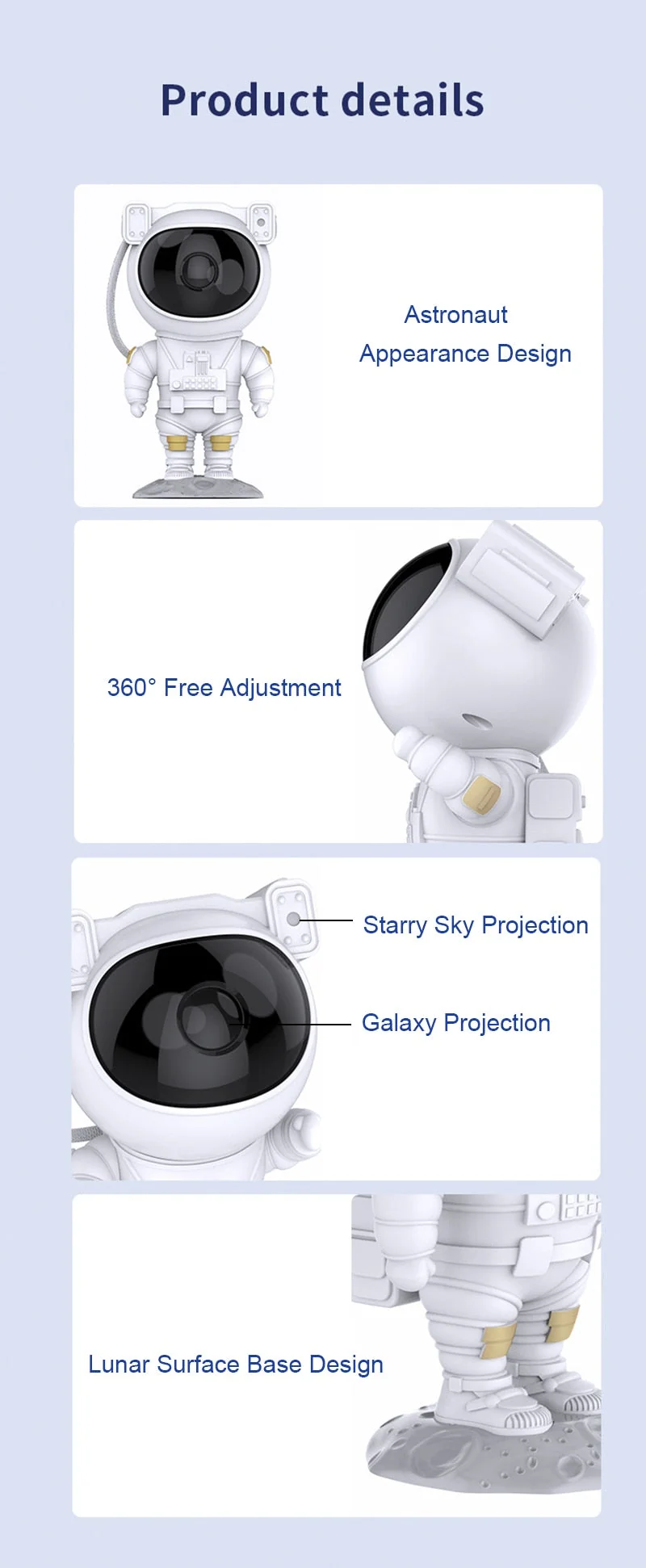Astronaut Galaxy Projector | Rechargeable Galaxy Star Light