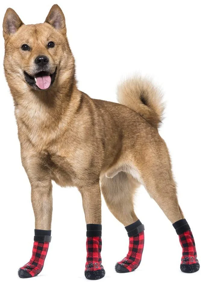 Plaid Dog Socks Cotton Socks Pet Supplies