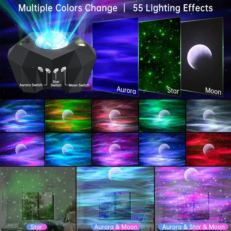 Aurora Borealis Northern Lights Galaxy Star Projector | Upgraded Version