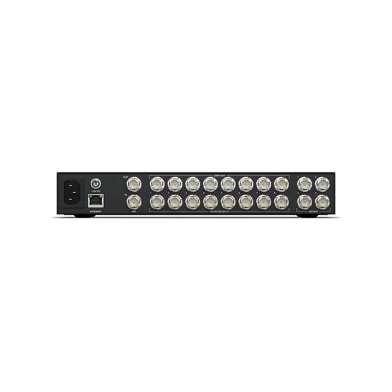 Blackmagic Design Compact SDI video router, 8 x 12G-SDI inputs and 4 outputs, clean switch technology, front-panel controls, eme