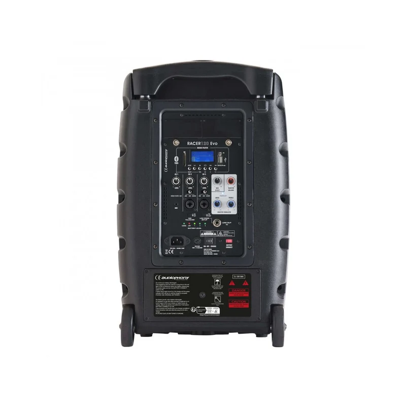 Audiophony 120 W RMS active battery-powered portable loudspeaker, 10" LF + 1" HF, USB / SD / BT5.0, talkover, effects