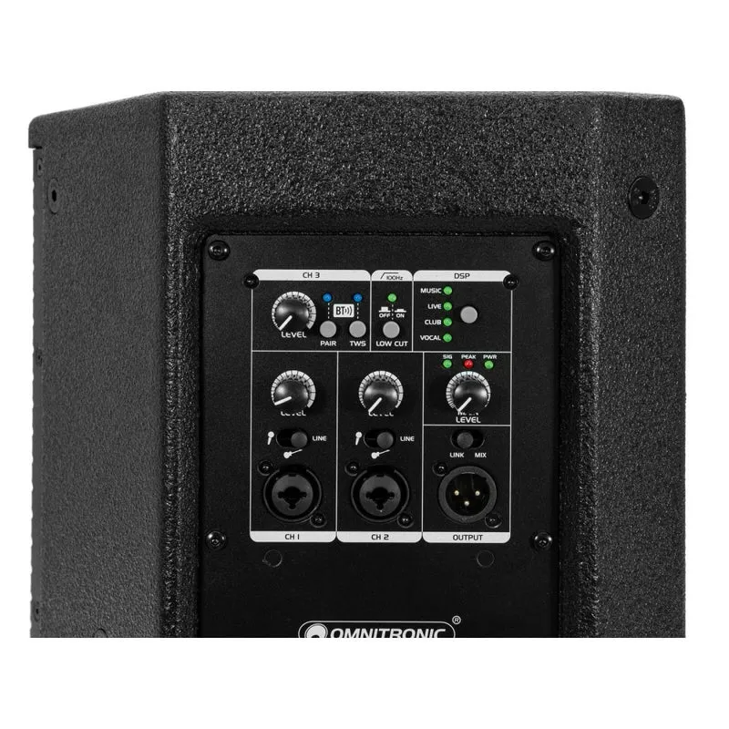 OMNITRONIC PAS-215A MK4 2-way Top, attivo, DSP, BT