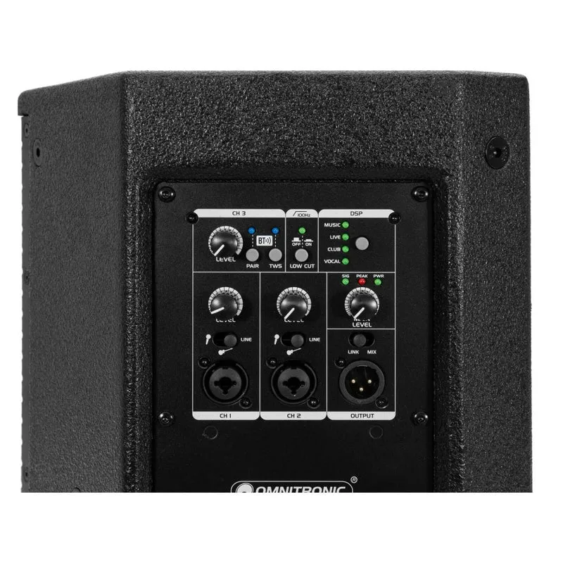 OMNITRONIC PAS-212A MK4 2-way Top, attivo, DSP, BT