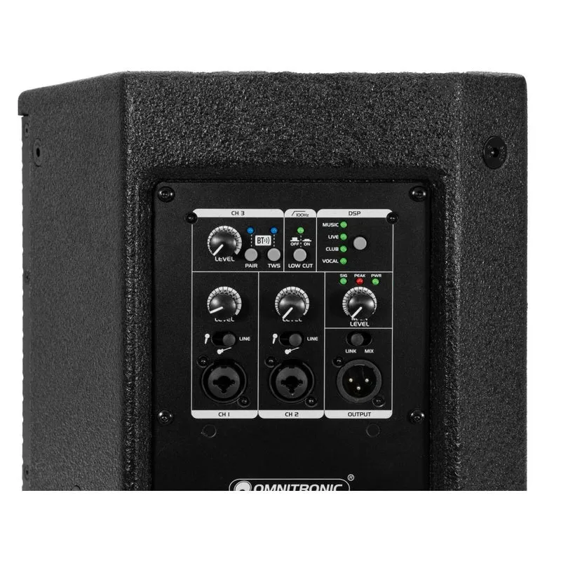 OMNITRONIC PAS-210A MK4 2-way Top, attivo, DSP, BT