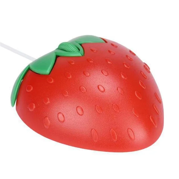 Cute Strawberry Red USB Wired Mouse