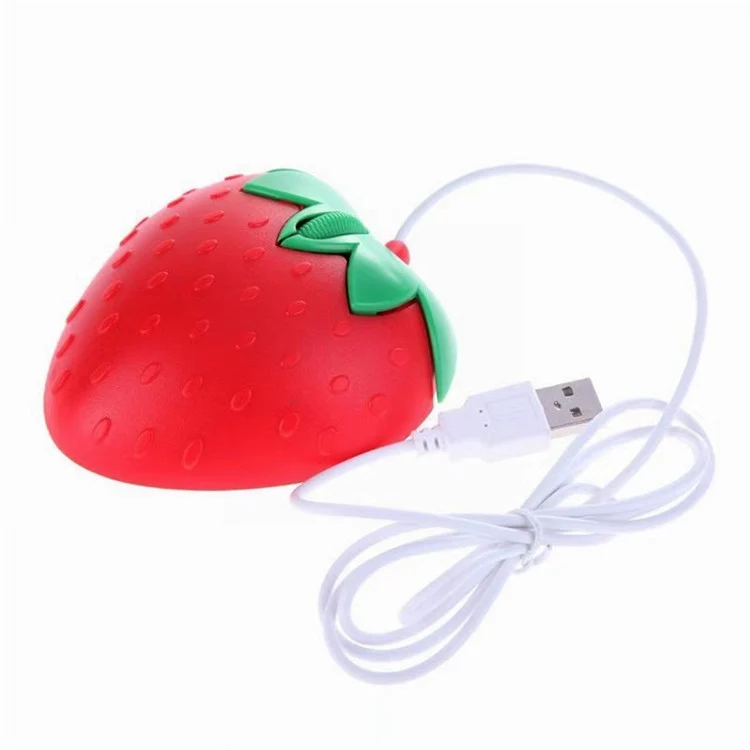 Cute Strawberry Red USB Wired Mouse