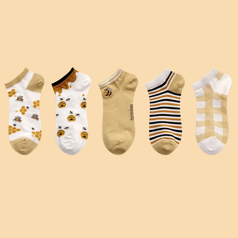 Embroidered Cartoon Boat Socks (10 Pairs)