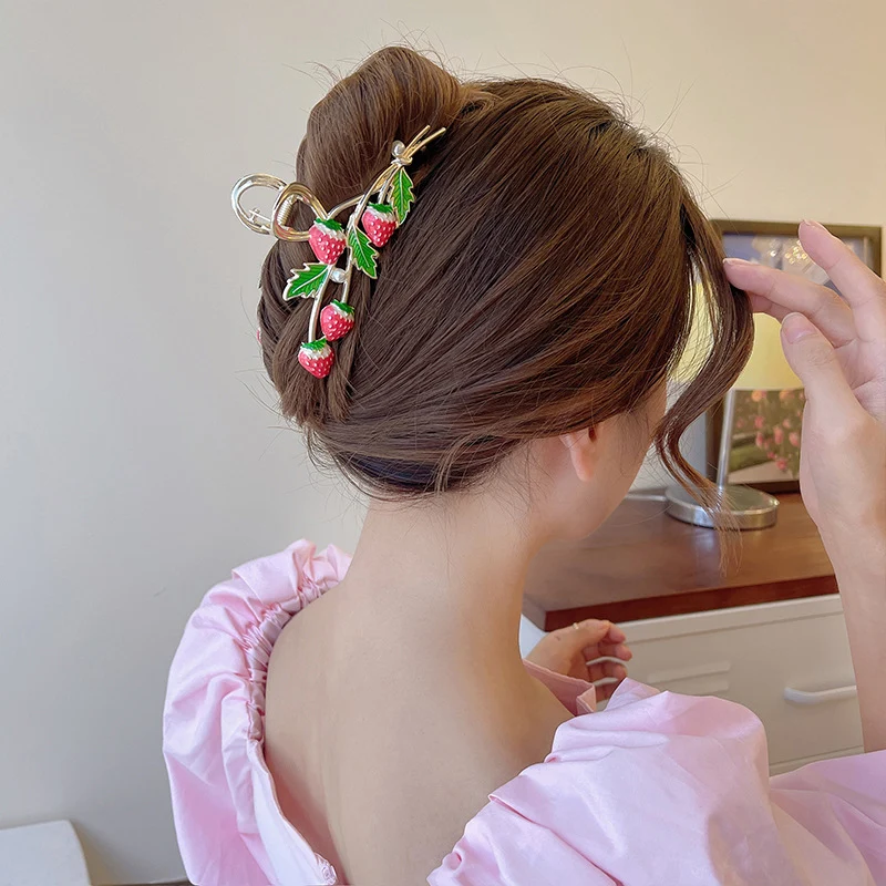 Strawberry Metal Hair Clip