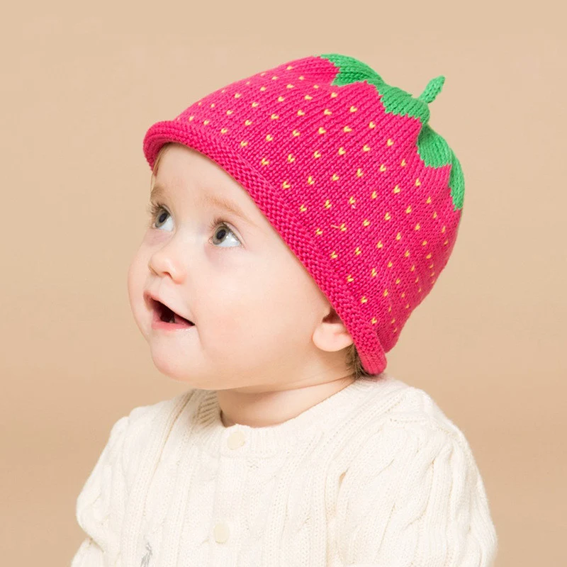 Knit Strawberry Hat (Baby/Toddler)