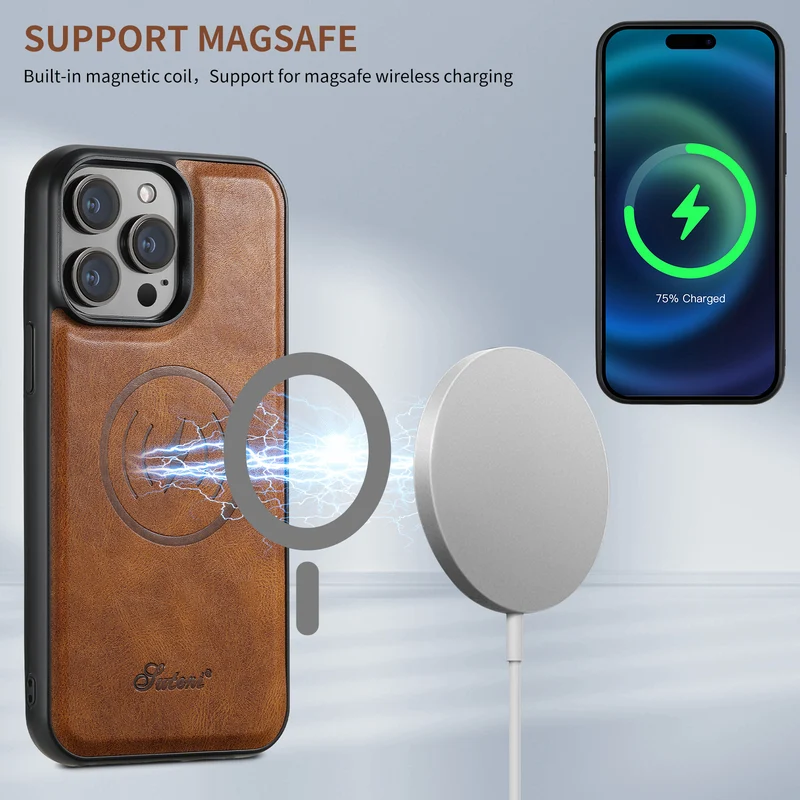 Magnetic Card Holder Two-in-one Wireless Charging iPhone Case