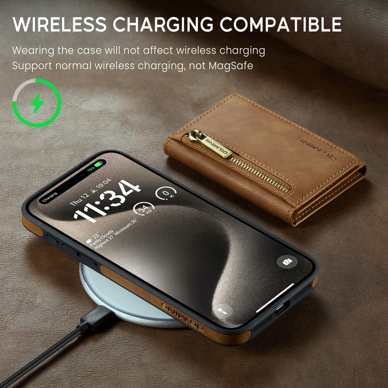 Magnetic Card Holder Wallet Wireless Charger iPhone Case