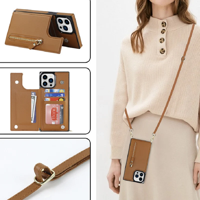 Multi-function Crossbody Wallet iPhone Case