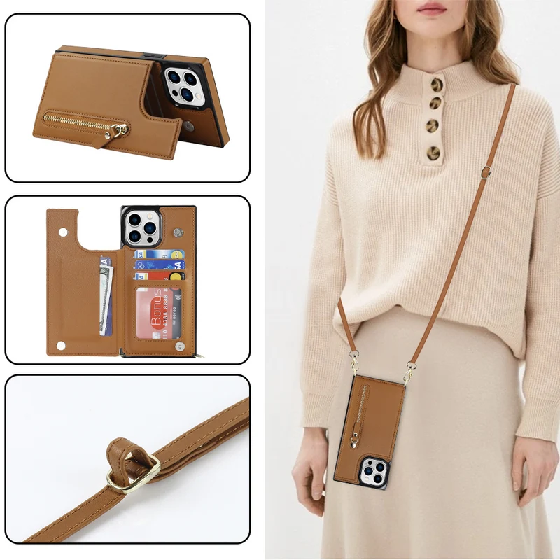 Multi-function Crossbody Wallet iPhone Case